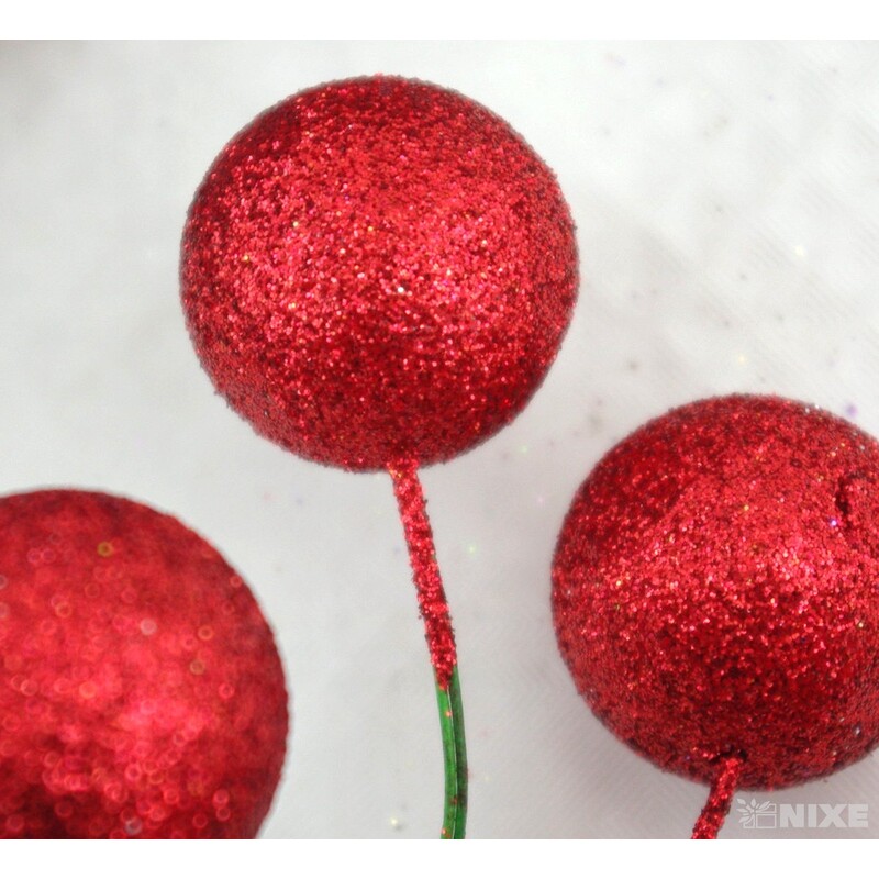 KOULE NA DRÁTKU 2,5x14cm 80ks*ČERVENÁ