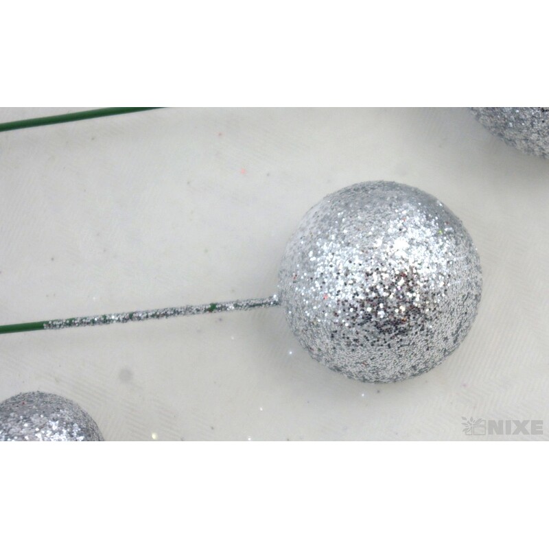 KOULE NA DR. 2,5-3,5x17cm 100ks*STŘÍBRNÁ