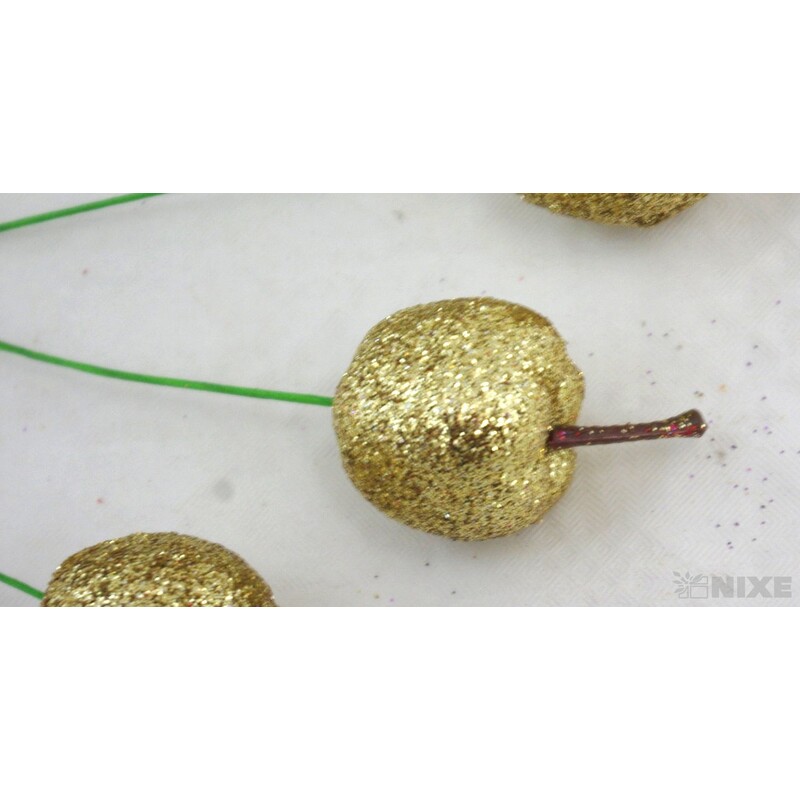 JABLÍČKA NA DR. 3x12cm 48ks*ZLATÁ