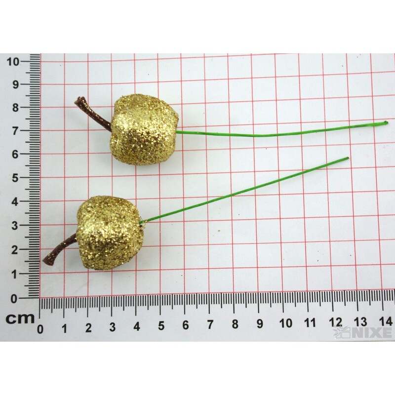 JABLÍČKA NA DR. 3x12cm 48ks*ZLATÁ