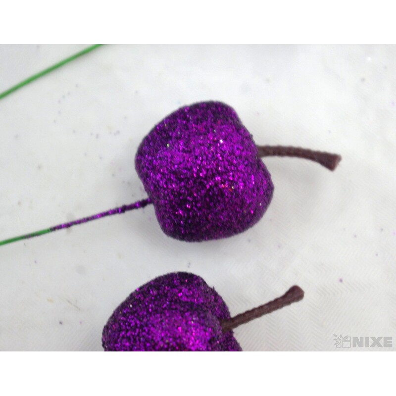 JABLÍČKA NA DR. 3x12cm 48ks*FIALOVÁ TM.