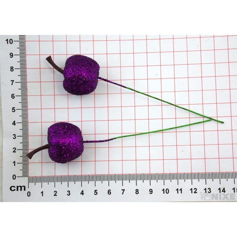 JABLÍČKA NA DR. 3x12cm 48ks*FIALOVÁ TM.