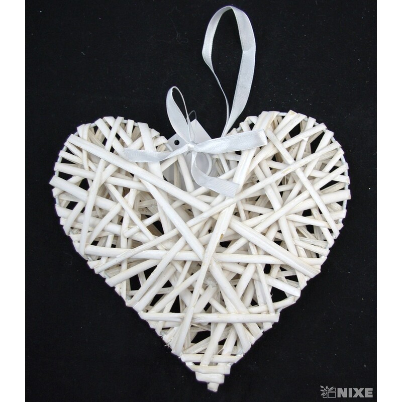 ZÁVĚS SRDCE 19cm*BÍLÁ