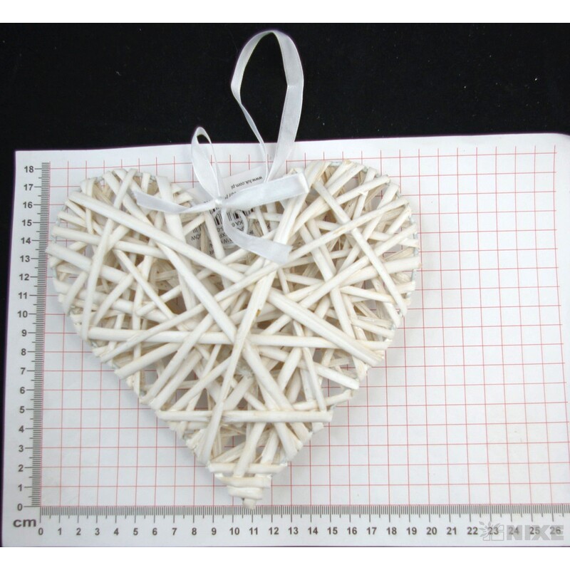 ZÁVĚS SRDCE 19cm*BÍLÁ