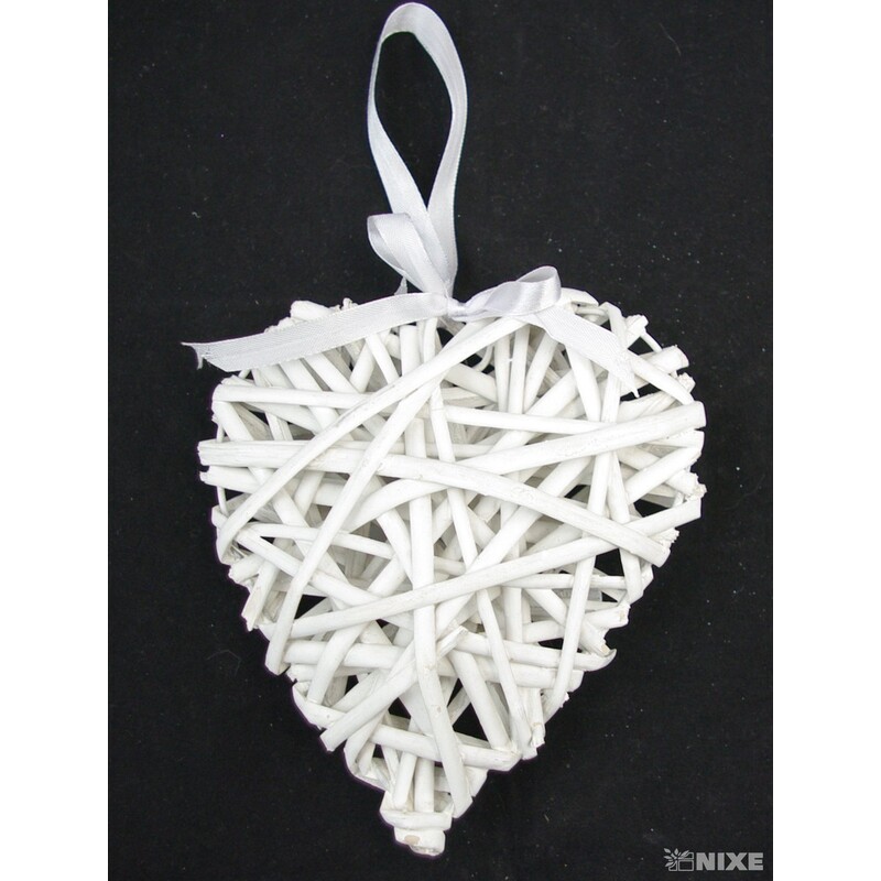 ZÁVĚS SRDCE 17cm*BÍLÁ