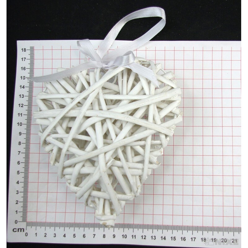 ZÁVĚS SRDCE 17cm*BÍLÁ