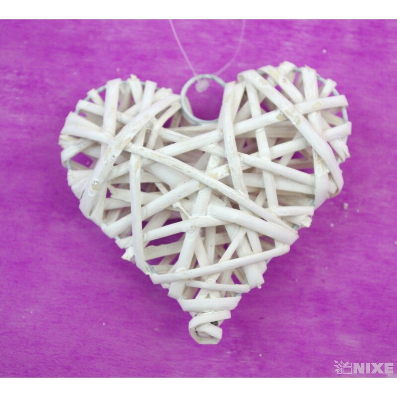 ZÁVĚS SRDCE 09cm*BÍLÁ