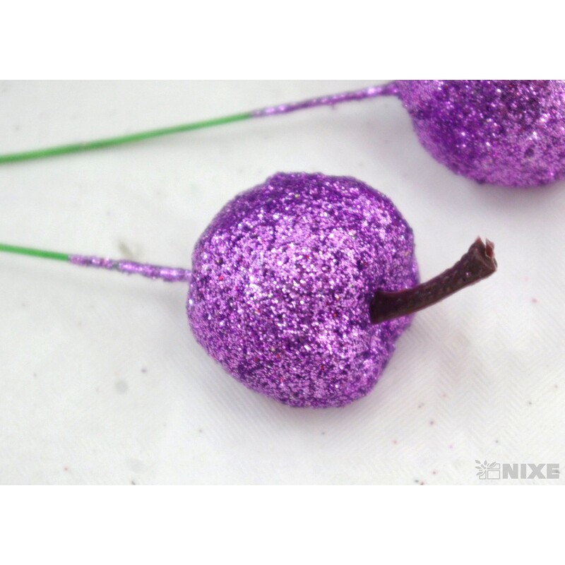 JABLÍČKA NA DR. 3x12cm 48ks*FIALOVÁ