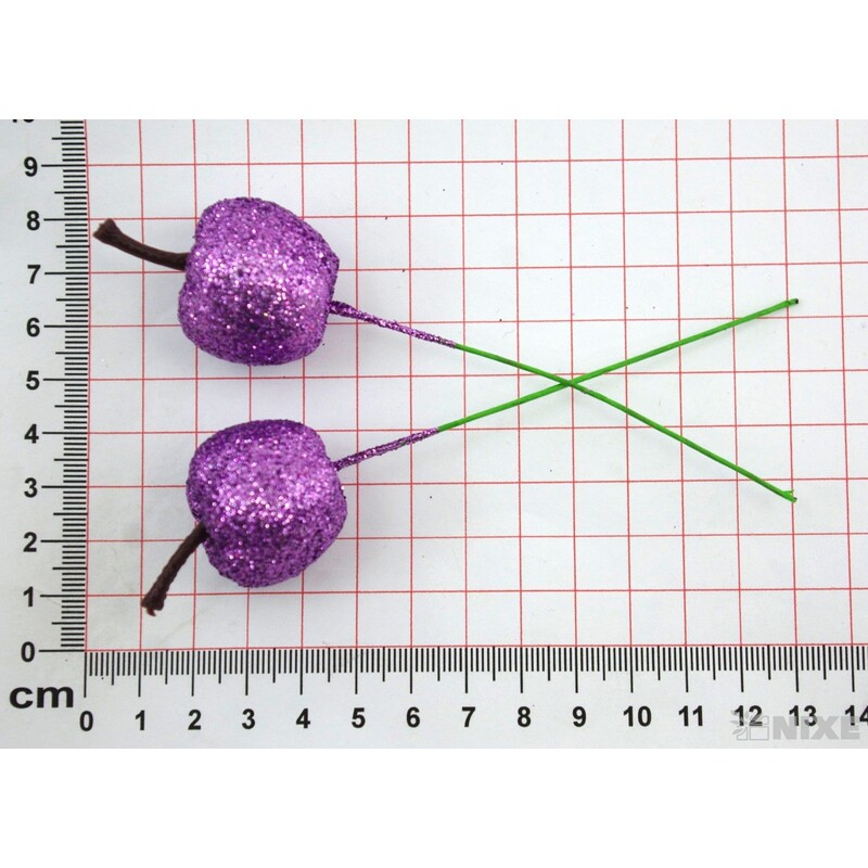 JABLÍČKA NA DR. 3x12cm 48ks*FIALOVÁ