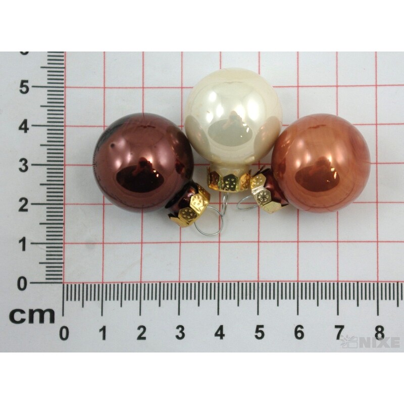 KOULE ZÁVĚS 2,5cm 24ks MIX*PŘÍRODNÍ