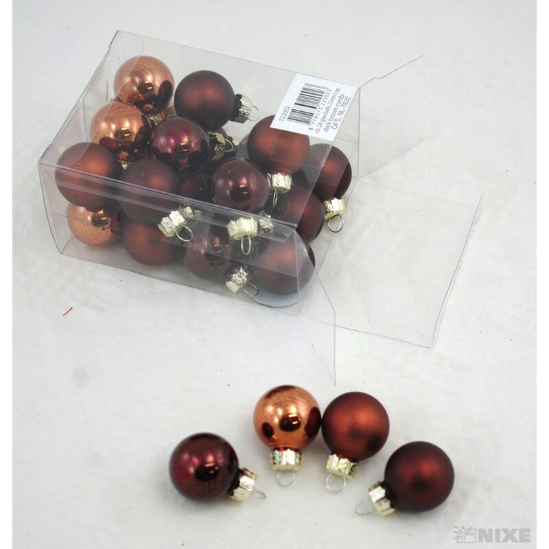 KOULE ZÁVĚS 2,5cm 24ks MIX*HNĚDÁ