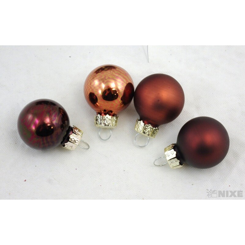 KOULE ZÁVĚS 2,5cm 24ks MIX*HNĚDÁ