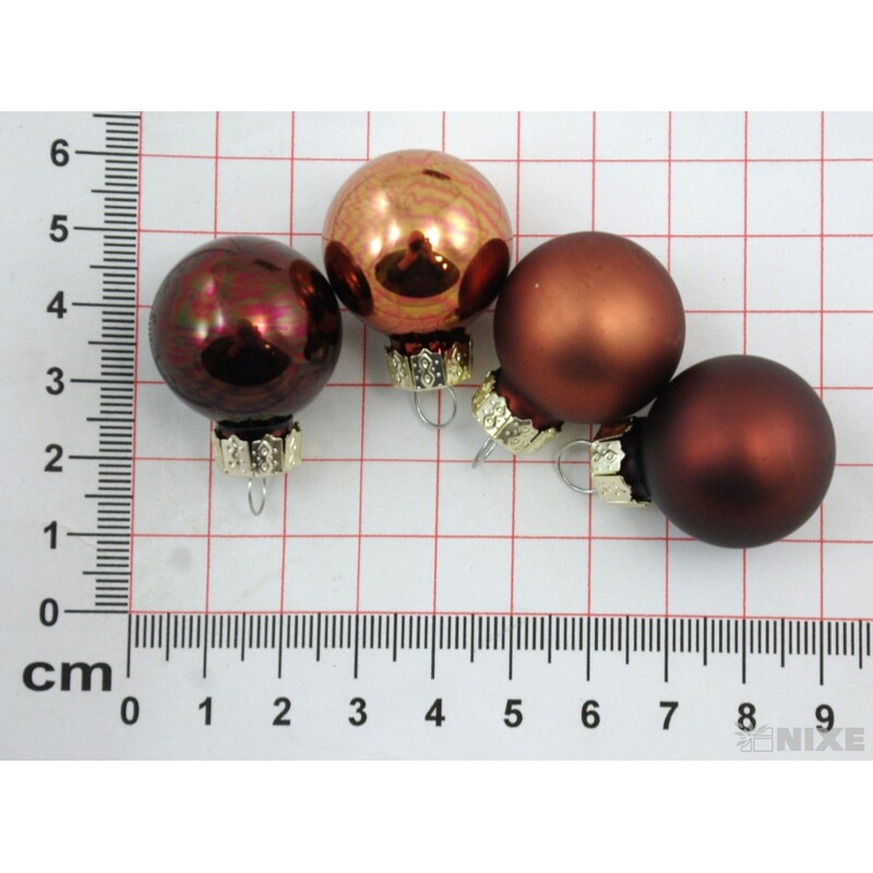 KOULE ZÁVĚS 2,5cm 24ks MIX*HNĚDÁ