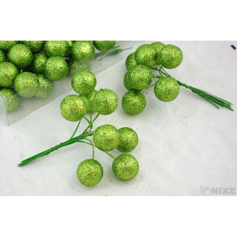 KOULE NA DRÁTKU 2,5x14cm 80ks*ZELENÁ