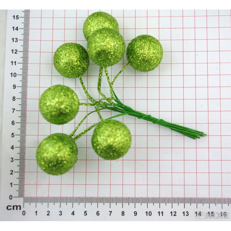 KOULE NA DRÁTKU 2,5x14cm 80ks*ZELENÁ