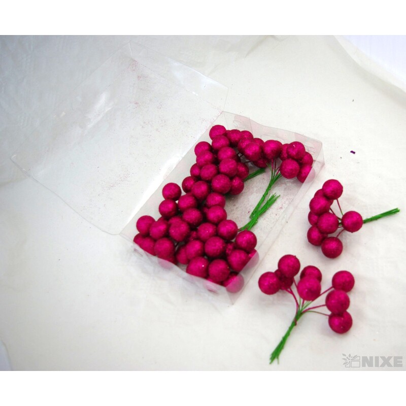 KOULE NA DRÁTKU 2,5x14cm 80ks*RŮŽOVÁ TM.