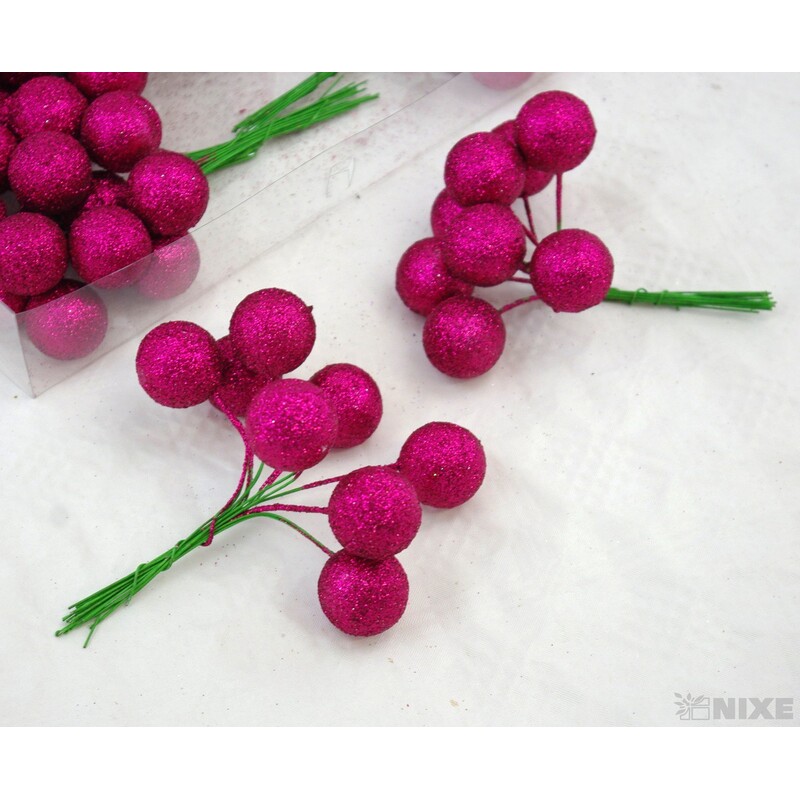 KOULE NA DRÁTKU 2,5x14cm 80ks*RŮŽOVÁ TM.