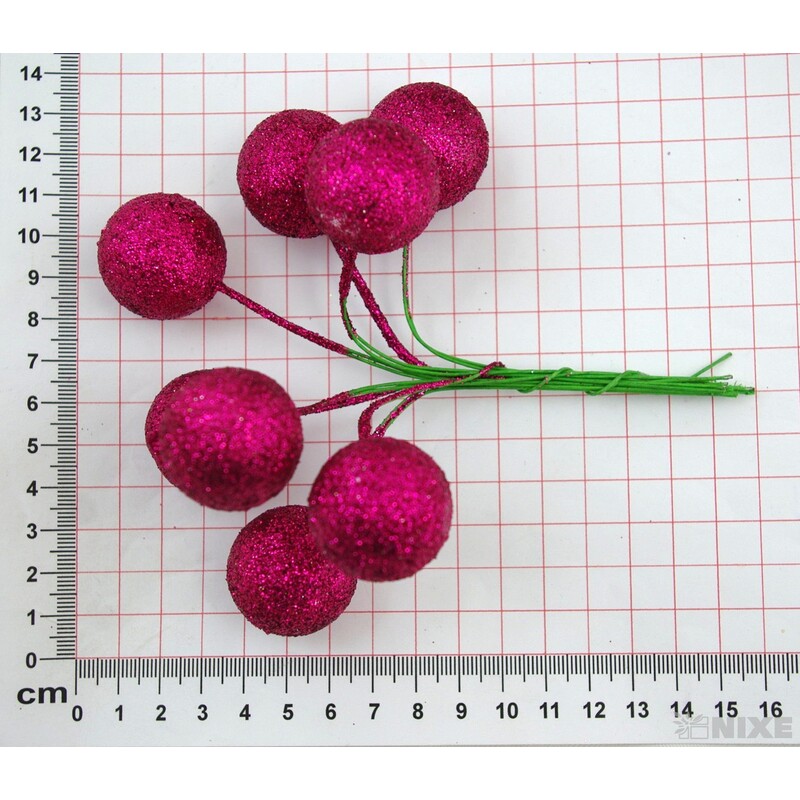 KOULE NA DRÁTKU 2,5x14cm 80ks*RŮŽOVÁ TM.