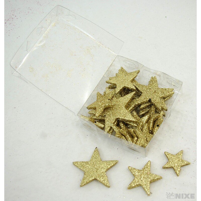 HVĚZDA 3,5-6,5cm 24ks*ZLATÁ