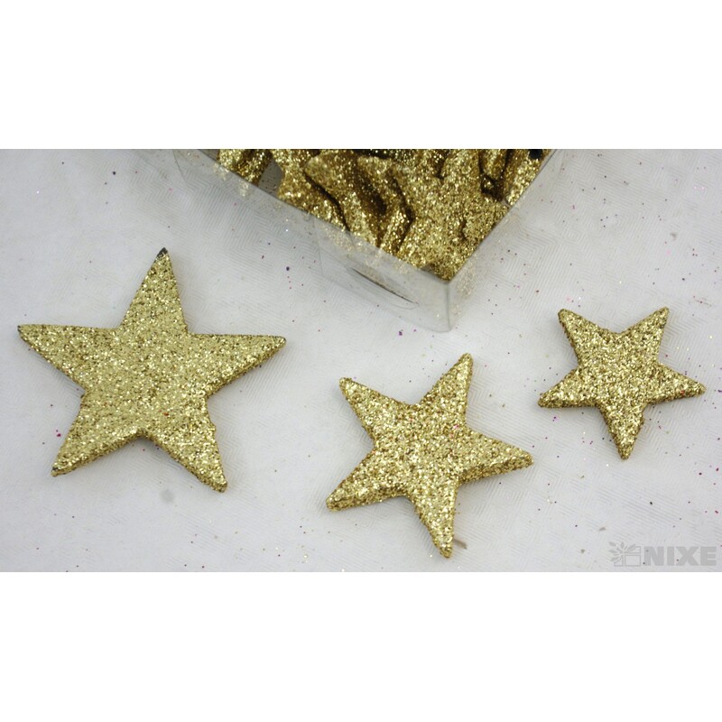 HVĚZDA 3,5-6,5cm 24ks*ZLATÁ
