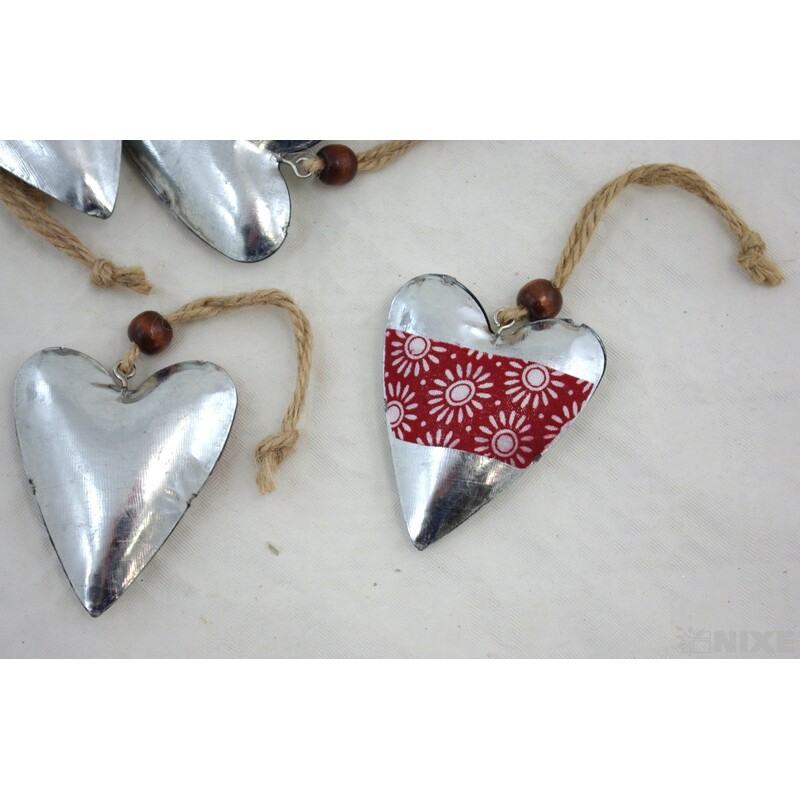 ZÁVĚS SRDCE KOV 6,5cm 8ks*STŘÍBRNÁ