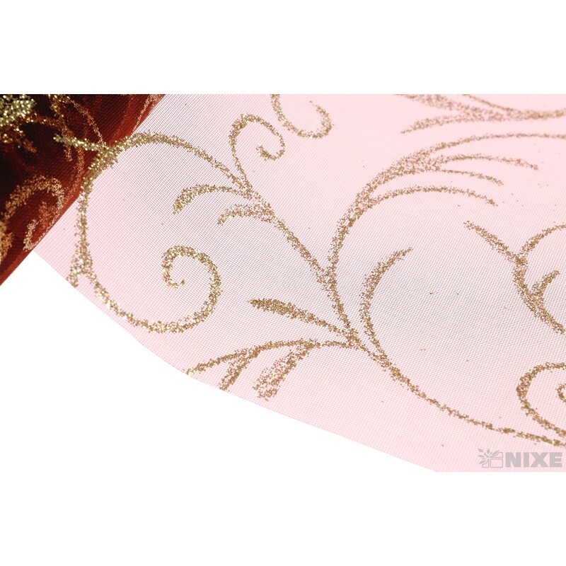 ORGANZA GLITR 15 36cmx5yd*ČERVENÁ