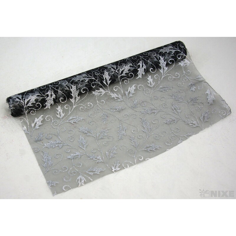 ORGANZA GLITR 13 36cmx5yd*ČERNÁ
