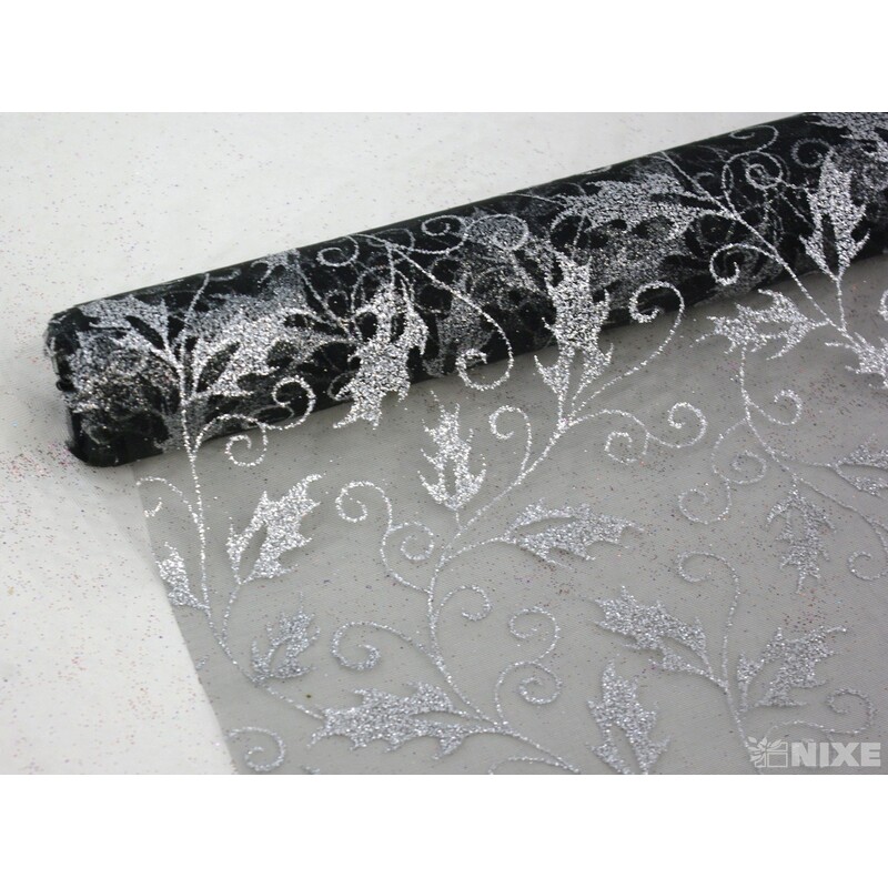 ORGANZA GLITR 13 36cmx5yd*ČERNÁ
