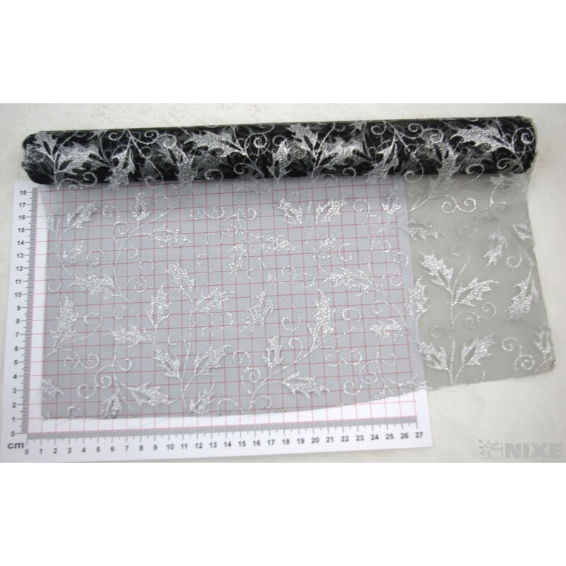 ORGANZA GLITR 13 36cmx5yd*ČERNÁ