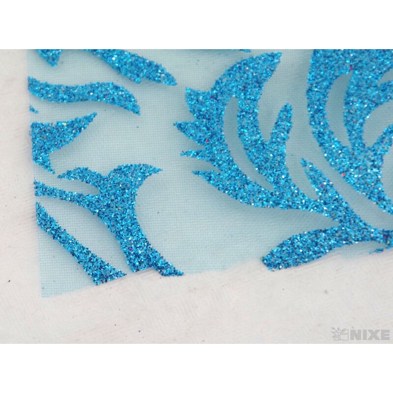 ORGANZA GLITR 20 12cmx10yd*MODRÁ SV.