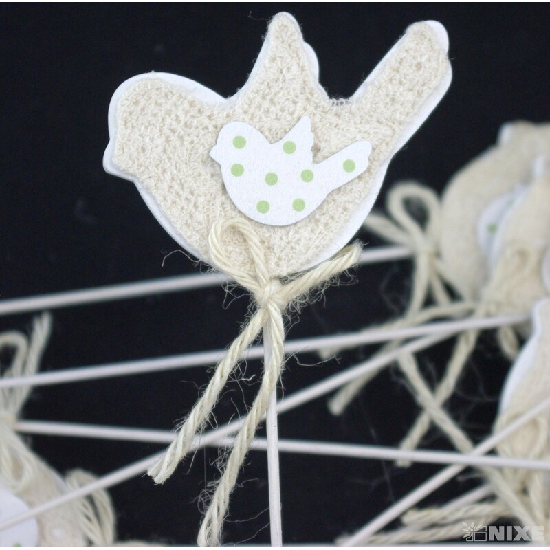 ZÁPICH PTÁČEK 12ks 8x25cm*BÍLÁ