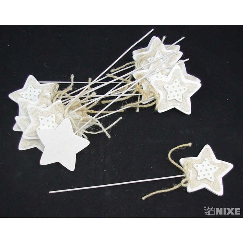 ZÁPICH HVĚZDA 12ks 7x25cm*BÍLÁ