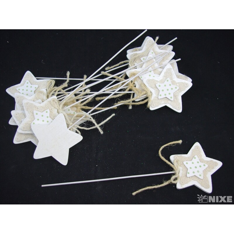 ZÁPICH HVĚZDA 12ks 7x25cm*BÍLÁ