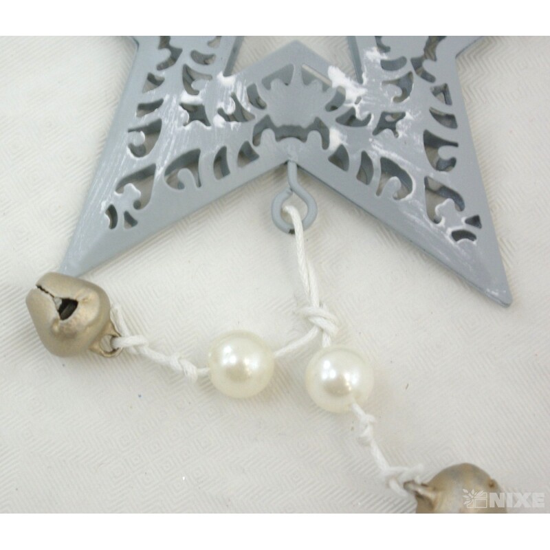 ZÁVĚS HVĚZDA PLECH 11cm*STŘÍBRNÁ