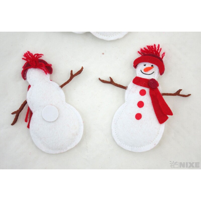 SNĚHULÁK FILC NALEP. 6ks 8cm*MIX BAREV