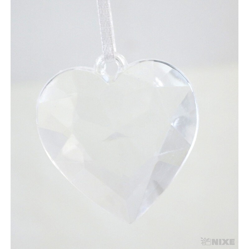 ZÁVĚS AKRYL SRDCE 5x5cm 6ks