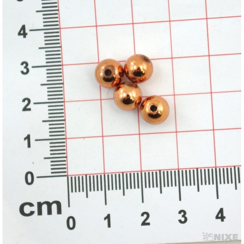 KORÁLKY 8mm 100g METAL*MĚDĚNÁ