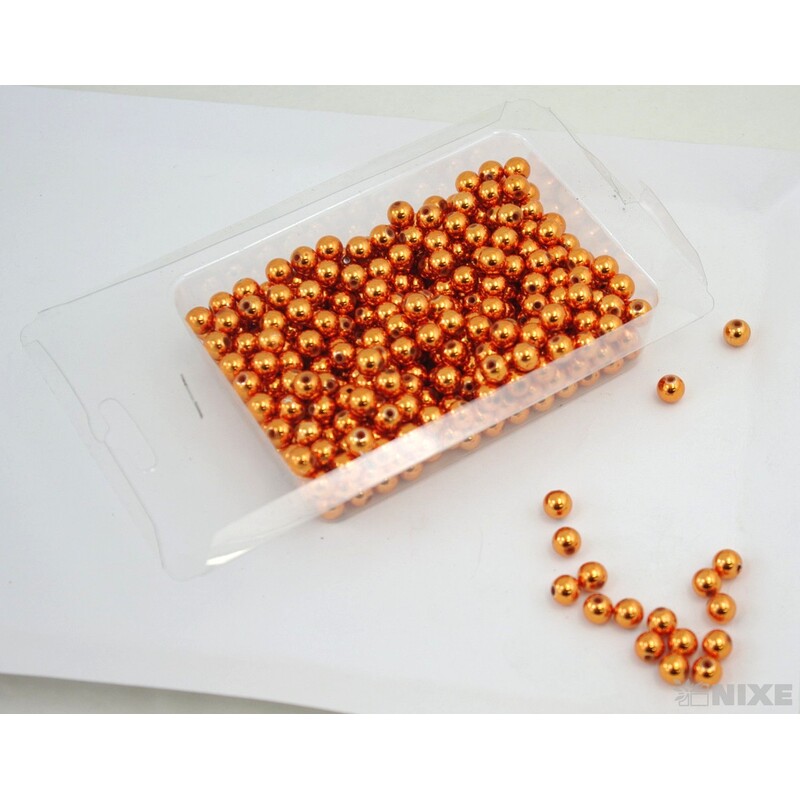 KORÁLKY 8mm 100g METAL*ORANŽOVÁ