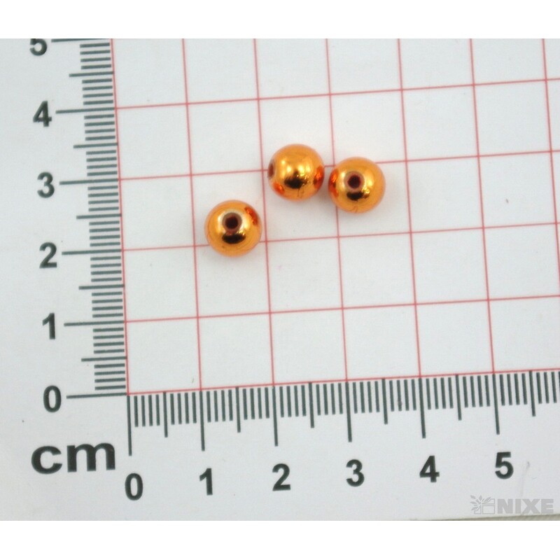 KORÁLKY 8mm 100g METAL*ORANŽOVÁ