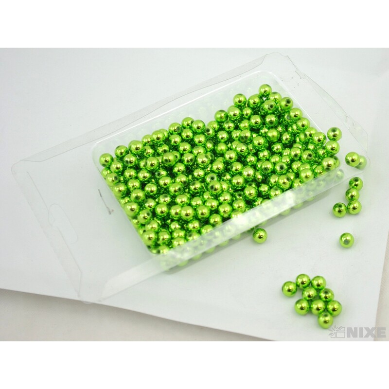KORÁLKY 8mm 100g METAL*ZELENÁ