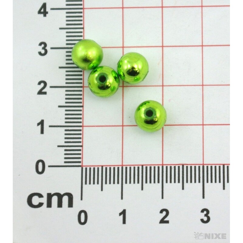 KORÁLKY 8mm 100g METAL*ZELENÁ