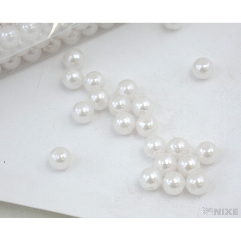 KORÁLKY 8mm 100g*BÍLÁ