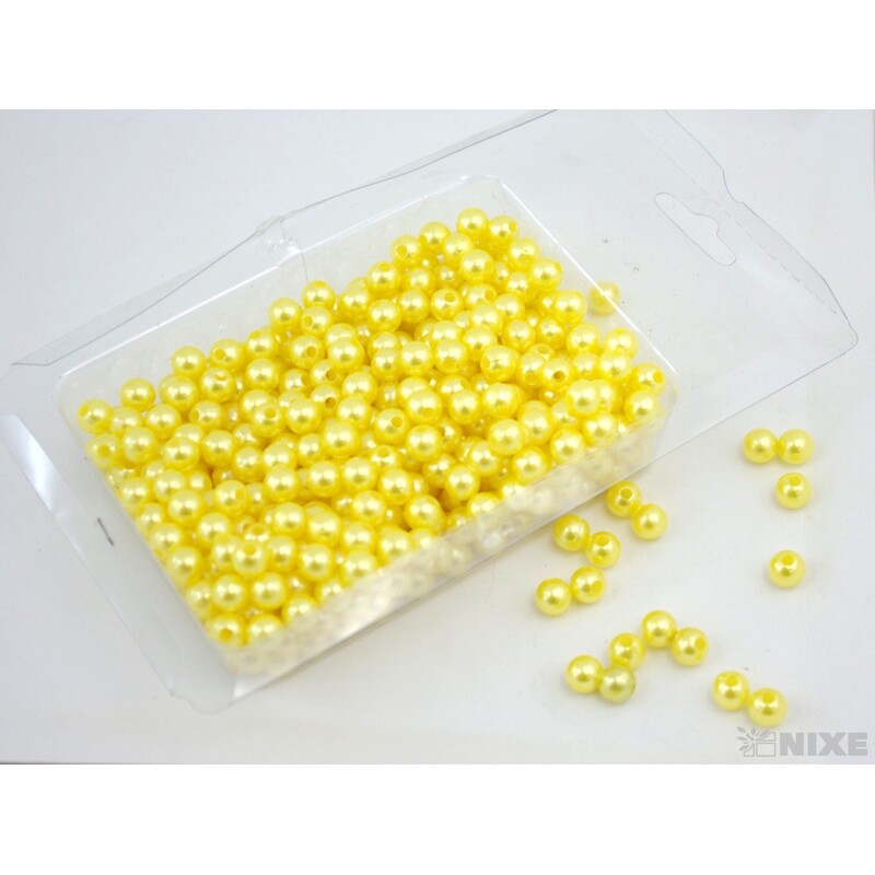 KORÁLKY 8mm 100g*ŽLUTÁ