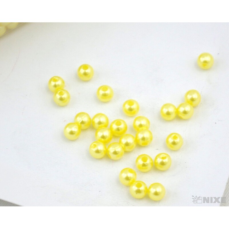 KORÁLKY 6mm 100g*ŽLUTÁ