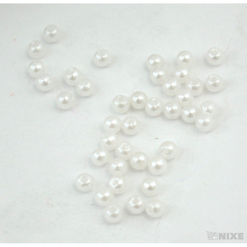 KORÁLKY 4mm 100g*BÍLÁ