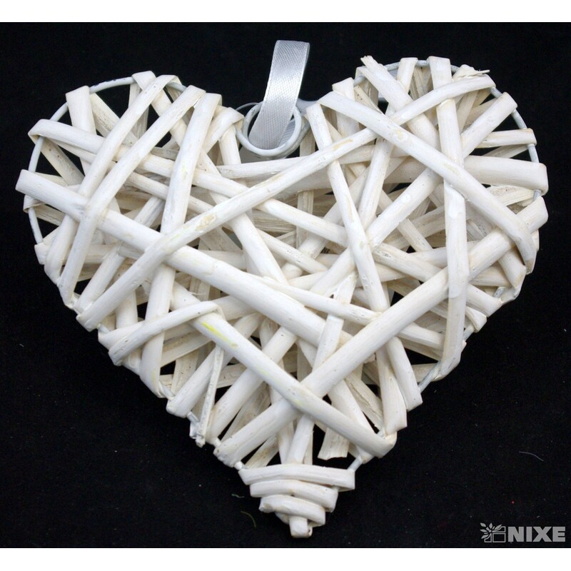 ZÁVĚS SRDCE 15cm*BÍLÁ