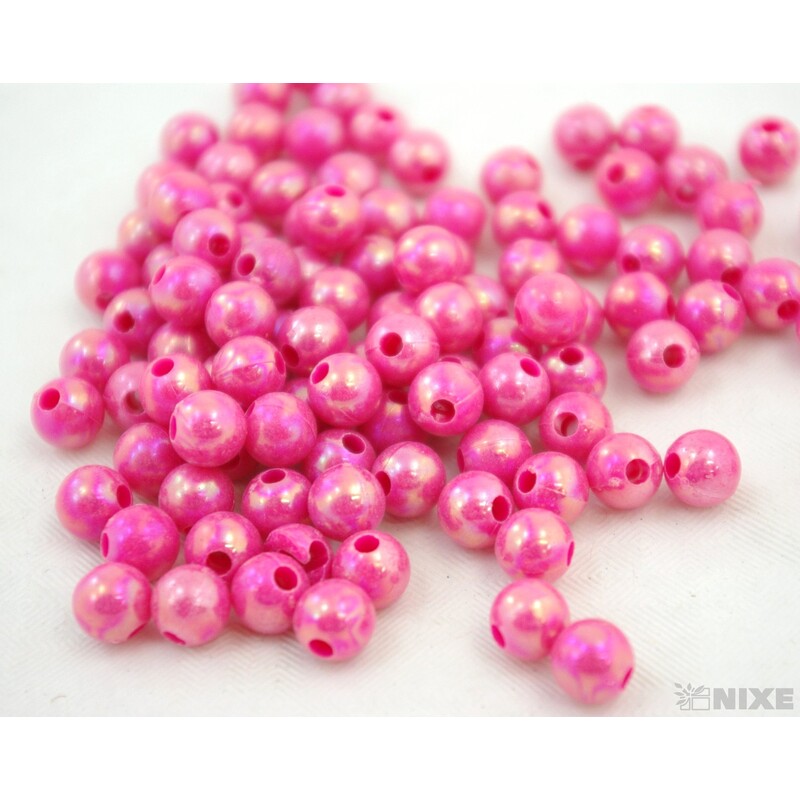 KORÁLKY 8mm cca 208ks*RŮŽOVÁ