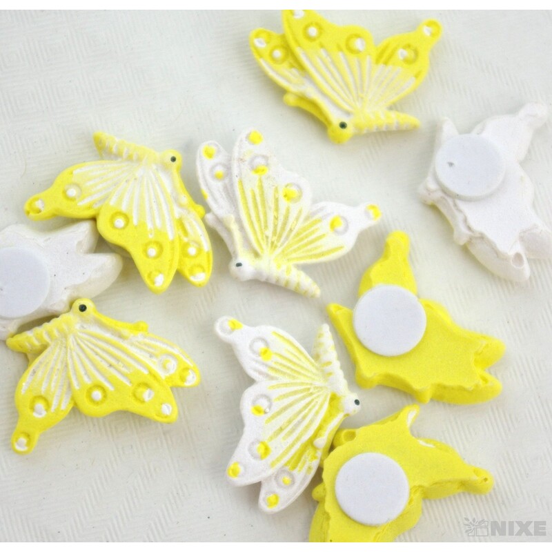 MOTÝL NALEPOVACÍ 2,5cm 9ks*ŽLUTÁ