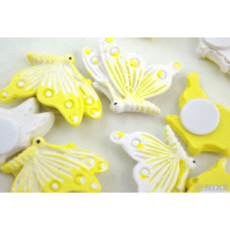 MOTÝL NALEPOVACÍ 2,5cm 9ks*ŽLUTÁ