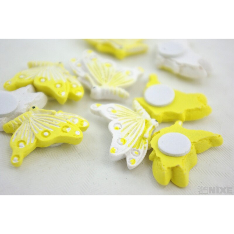 MOTÝL NALEPOVACÍ 2,5cm 9ks*ŽLUTÁ